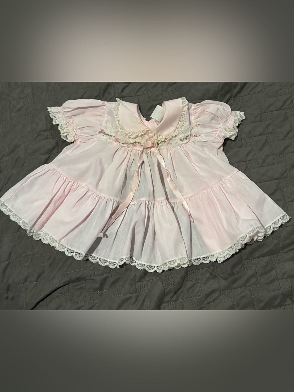 Vintage Bryan Light Pink Baby Dress Circa 1989 Size 3-6 Months